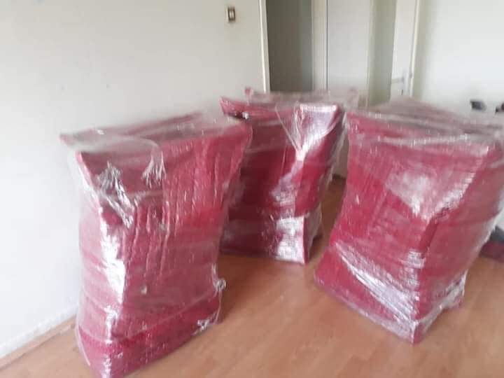 Profesyonel paketleme — koltuk ve mobilya ambalajı